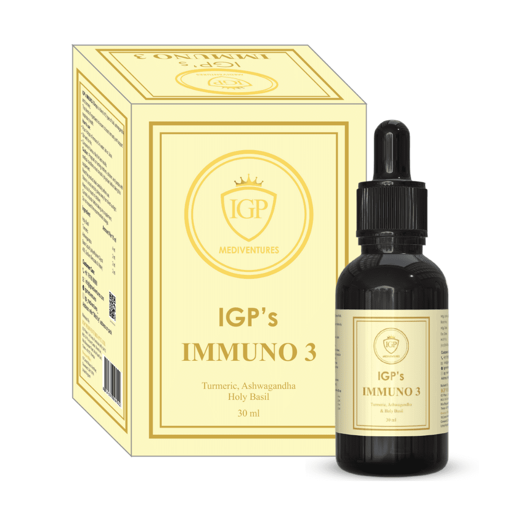 Immuno-3 | Immunity and Energy Booster | Enriched with Tulsi, Ashwagandha & Turmeric | 30ml Drop