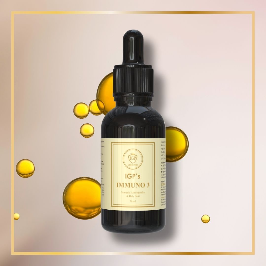IGP MEDI VENTURES Immuno-3 | Immunity and Energy Booster | Enriched with Tulsi, Ashwagandha & Turmeric | 30ml Drop