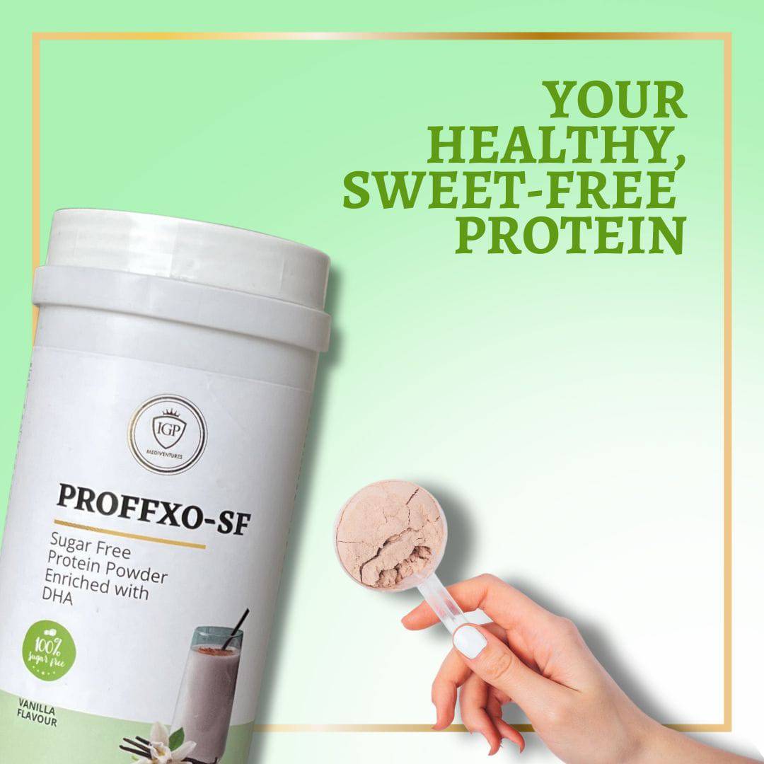 IGP MEDI VENTURES PROFFXO-SF Sugar-Free Protein Powder | Vitamins & Minerals | Vanilla Flavor, 200gm