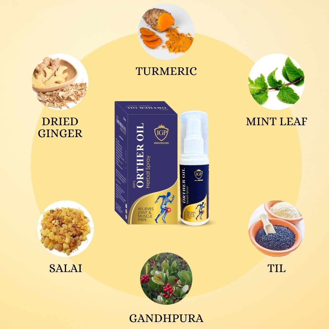 IGP MEDI VENTURES Orther Pain Relief Ayurvedic Spray | For joint and muscle pain for both Men and Women, 50ml
