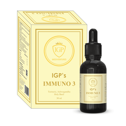 Immuno-3 | Immunity and Energy Booster | Enriched with Tulsi, Ashwagandha & Turmeric | 30ml Drop