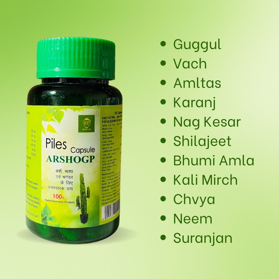 IGP MEDI VENTURES  Arshogp capsules for Piles relief, 30 Capsules
