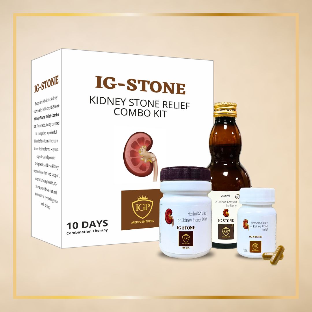 IGP MEDI VENTURES  IG-STONE Kidney Stone Relief Kit - Pack of Syrup, Capsule and Powder