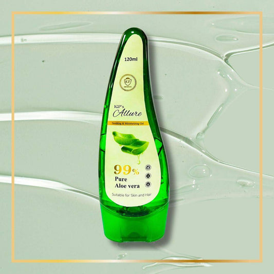 IGP MEDI VENTURES  ALLURE GEL with Pure Aloe Vera | Multipurpose gel for all hair and skin type | Moisturizes & nourishes skin | Conditions & Strengthens hair | 120ml