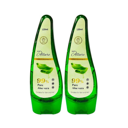 IGP MEDI VENTURES  ALLURE GEL with Pure Aloe Vera | Multipurpose gel for all hair and skin type | Moisturizes & nourishes skin | Conditions & Strengthens hair | 120ml