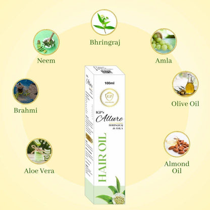 IGP MEDI VENTURES  Allure Bhringha Herbal Hair Oil | Helps in Hair Growth, Dandruff Control & Prevent Hair Damage