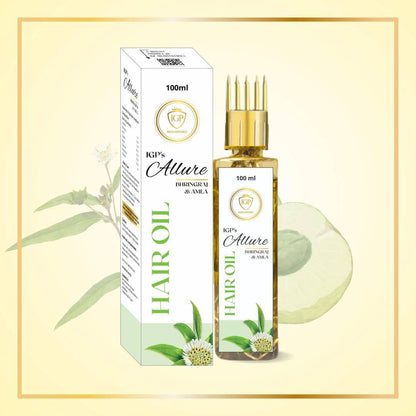 IGP MEDI VENTURES  Allure Bhringha Herbal Hair Oil | Helps in Hair Growth, Dandruff Control & Prevent Hair Damage