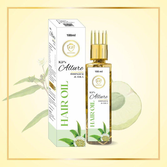IGP MEDI VENTURES  Allure Bhringha Herbal Hair Oil | Helps in Hair Growth, Dandruff Control & Prevent Hair Damage