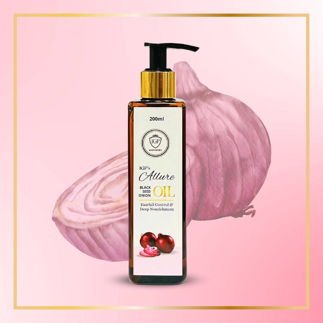 IGP MEDI VENTURES  Allure Onion Hair Oil for Hair Growth and Hair Fall Control - With Black Seed Oil Extracts