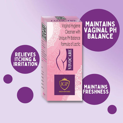 IGP MEDI VENTURES  VIVOCARE Intimate Hygiene wash for women Enriched with Natural ingredients to Maintains pH Balance, Prevents odor & Infections, 100ml