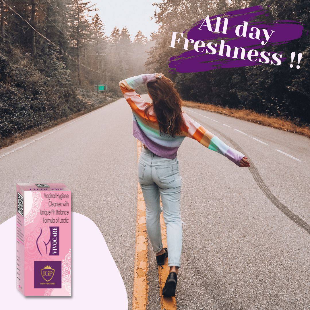 IGP MEDI VENTURES  VIVOCARE Intimate Hygiene wash for women Enriched with Natural ingredients to Maintains pH Balance, Prevents odor & Infections, 100ml