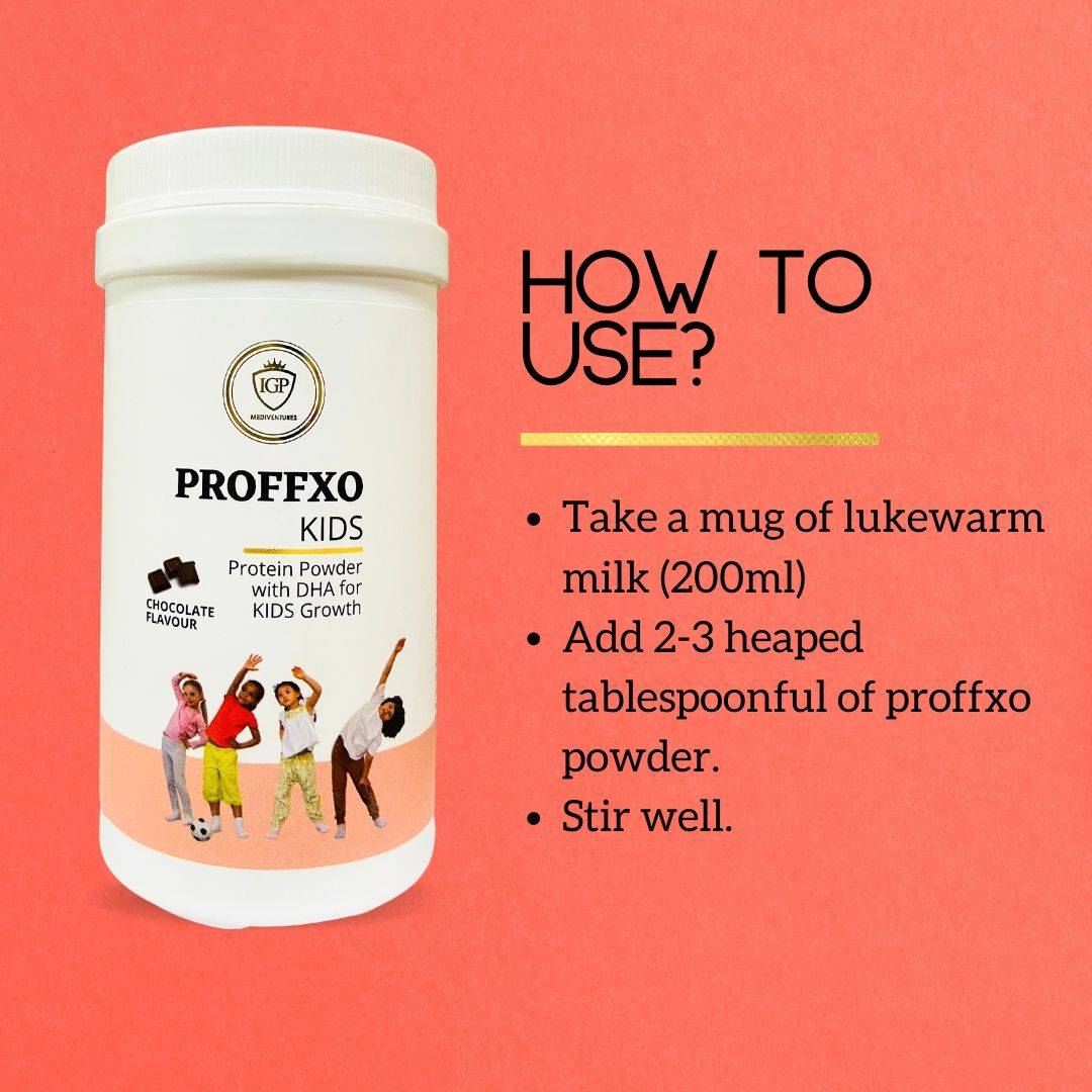 IGP MEDI VENTURES  PROFFXO KIDS | Protein supplement for kids | Chocolate Flavour | 200gm