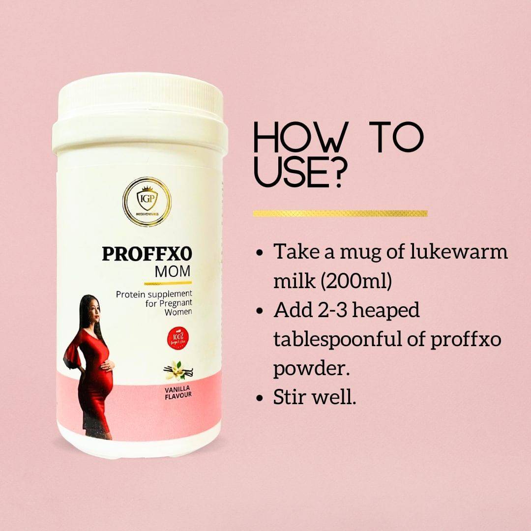 IGP MEDI VENTURES  PROFFXO MOM | Protein supplement for pregnant women | Vanilla Flavor | 200gm