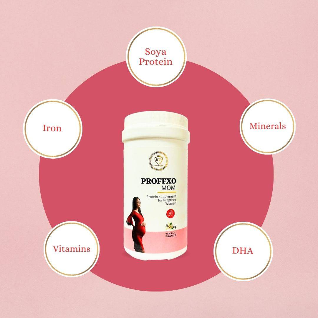 IGP MEDI VENTURES  PROFFXO MOM | Protein supplement for pregnant women | Vanilla Flavor | 200gm