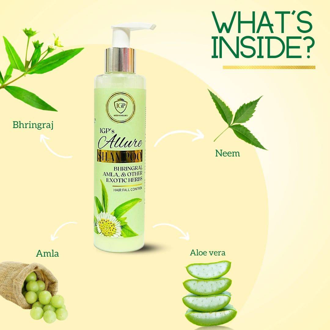 IGP MEDI VENTURES  Allure Bhingha Shampoo | For Strong and Healthy Hair | For all hair types | 200ml