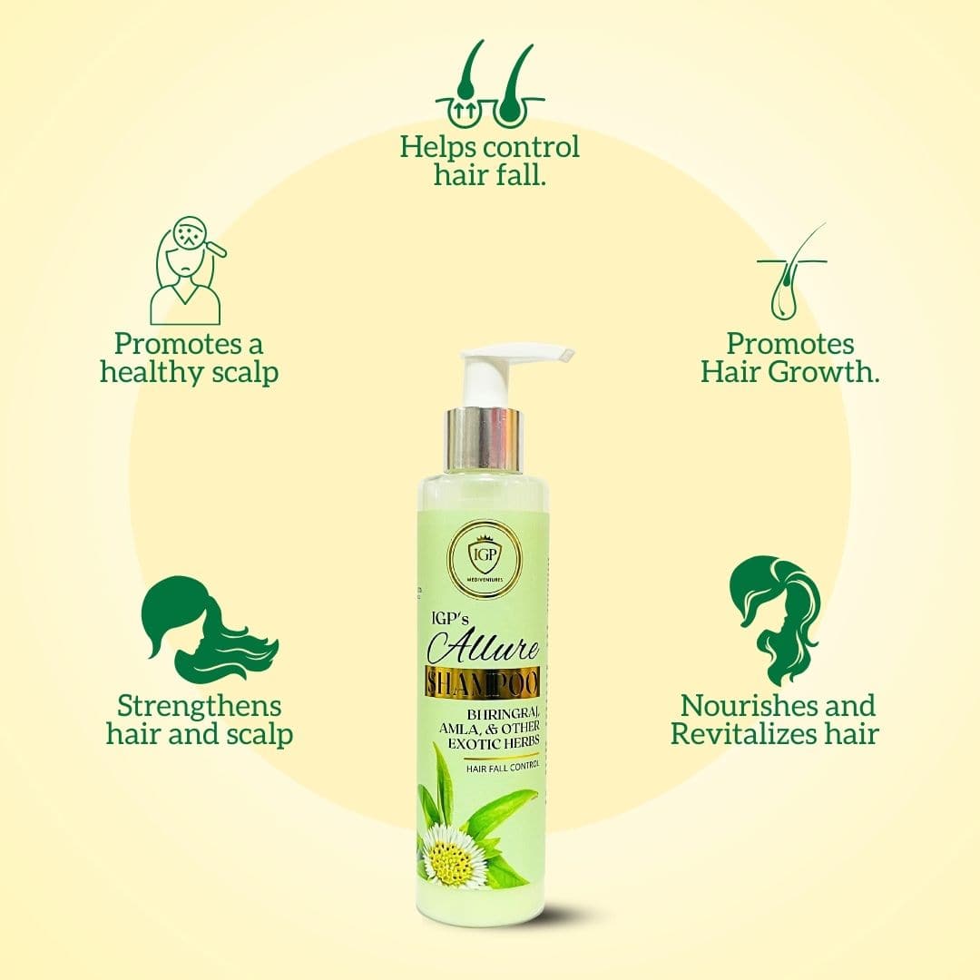 IGP MEDI VENTURES  Allure Bhingha Shampoo | For Strong and Healthy Hair | For all hair types | 200ml