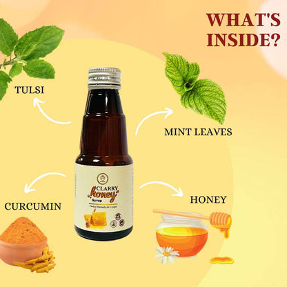 IGP MEDI VENTURES  CLARRY HONEY Syrup | Honey, Tulsi, Mint and curcumin for Cough and Cold - 100ml