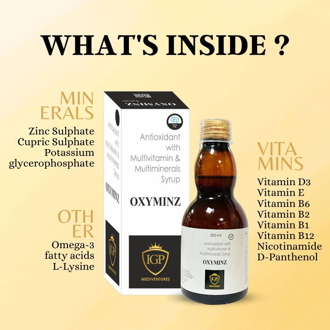 IGP MEDI VENTURES  OXYMINZ SYRUP | Multivitamin and Multimineral for wellness, 200ml