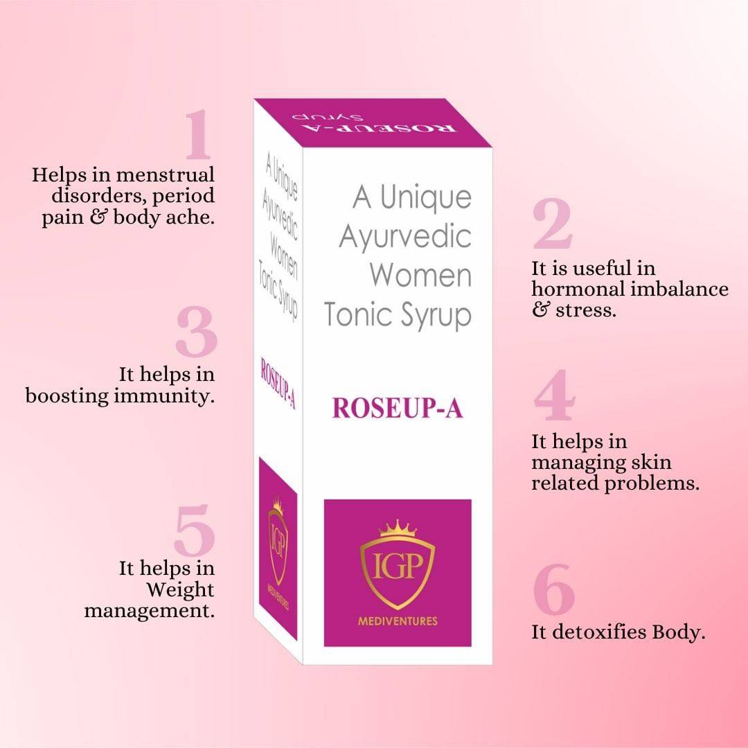IGP MEDI VENTURES  ROSEUP-A Syrup | Herbal elixir for menstrual irregularities in women, 200ml