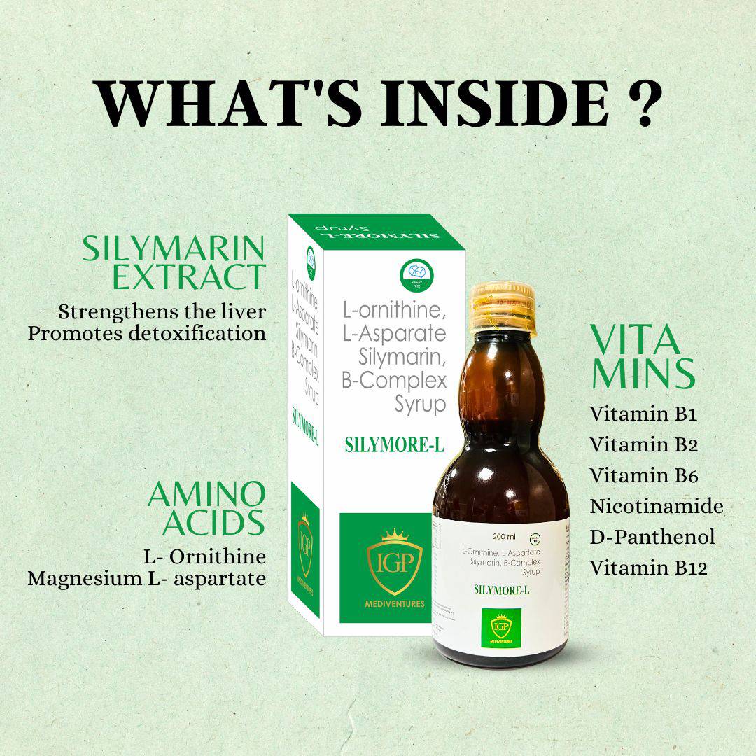 IGP MEDI VENTURES  SILYMORE-L SYRUP | Silymarin Extracts, Amino Acids, and Vitamins to Strengthen the Liver, 200ml