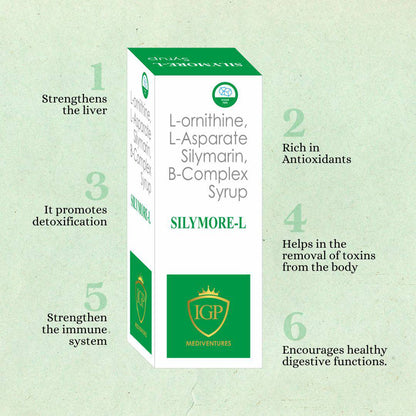 IGP MEDI VENTURES  SILYMORE-L SYRUP | Silymarin Extracts, Amino Acids, and Vitamins to Strengthen the Liver, 200ml