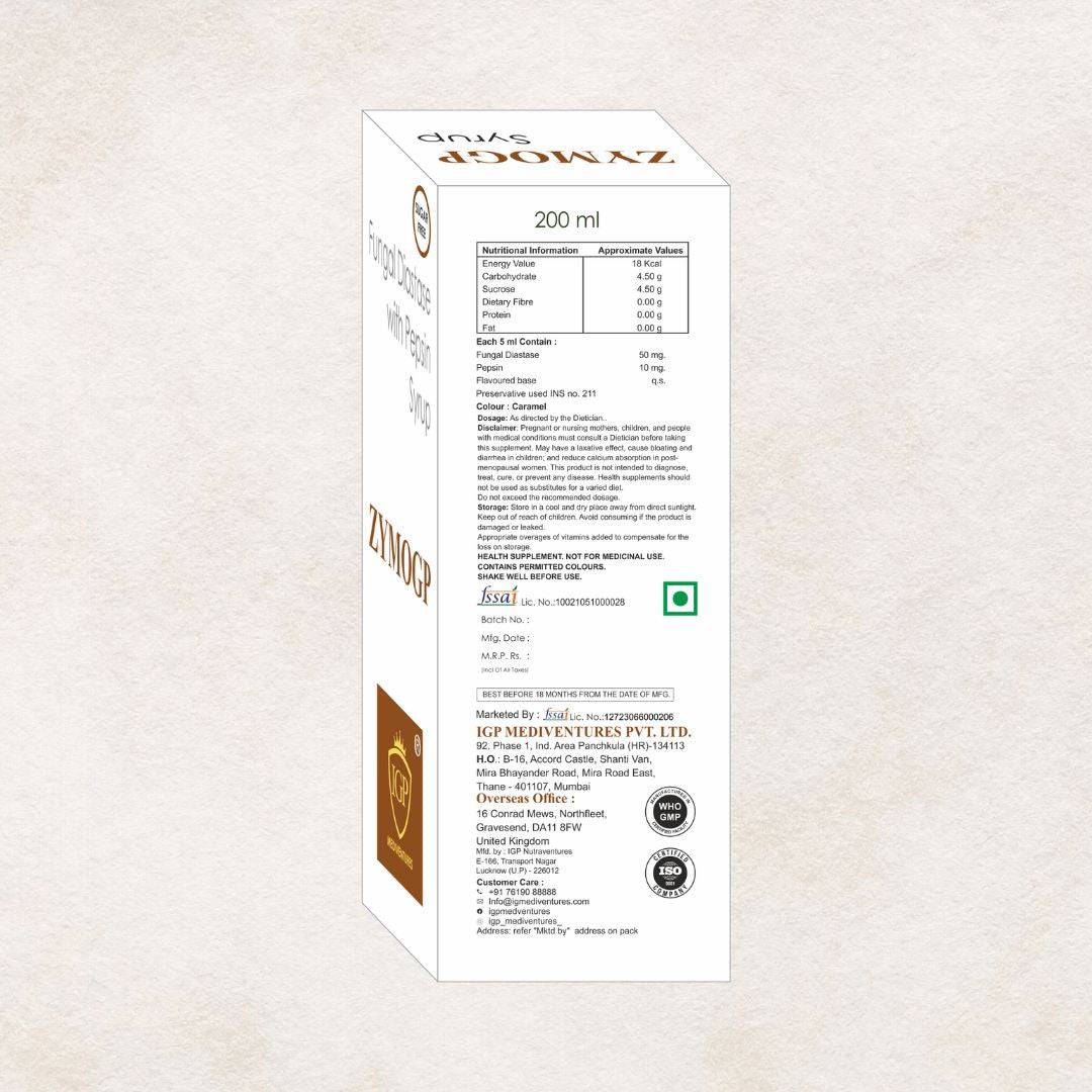 IGP MEDI VENTURES  ZYMOGP Syrup | Enzyme for digestive health, 200ml